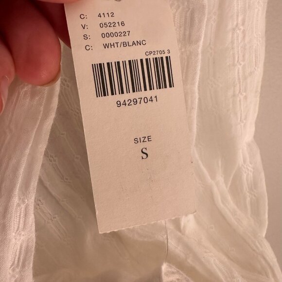 Pilcro The Andie Ribbed Henley Top Balloon Sleeve Blouse - NWT - Small - Picture 5 of 9